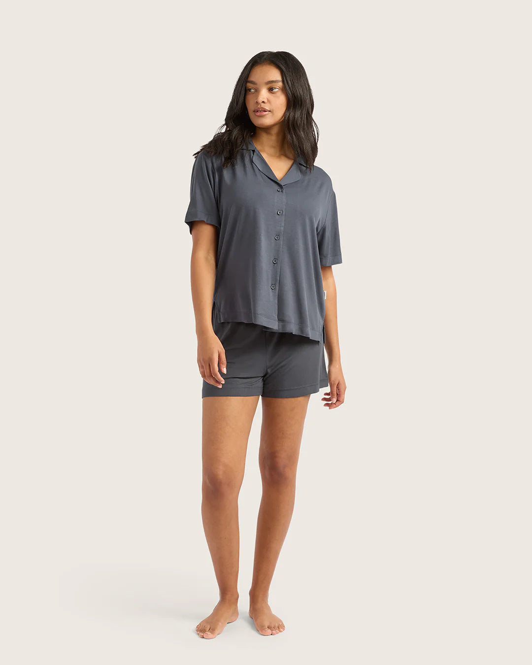 GOODNIGHT SHORT SLEEVE SLEEP SHIRT IN STORM