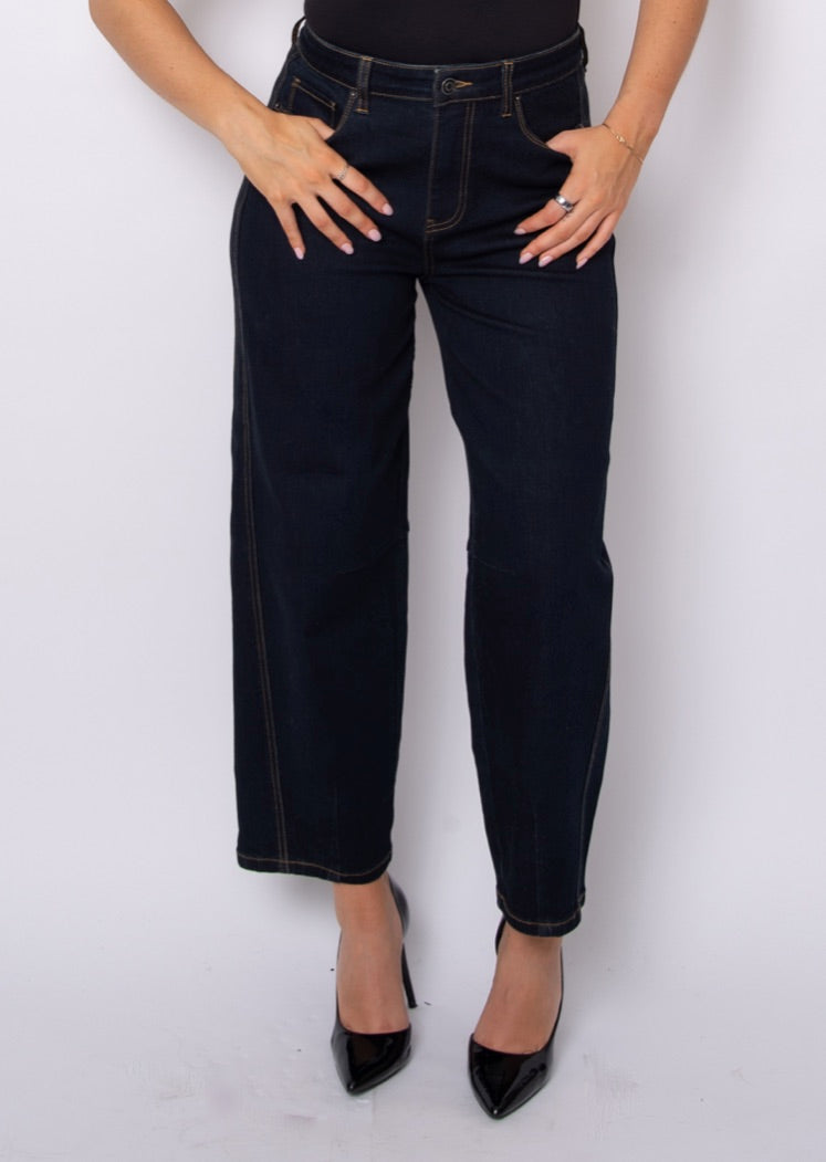 BARNI - Stretch Denim Barrel Pants