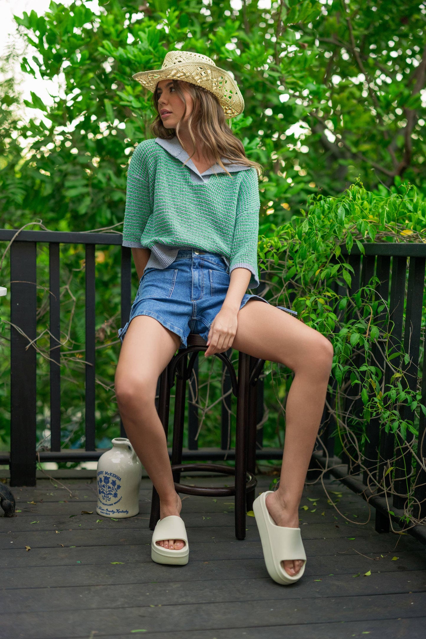 BLAIRE - Lace up Denim Shorts