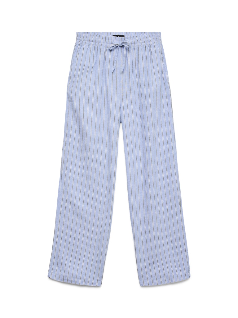 LINN - Linen Pants in blue Stripe
