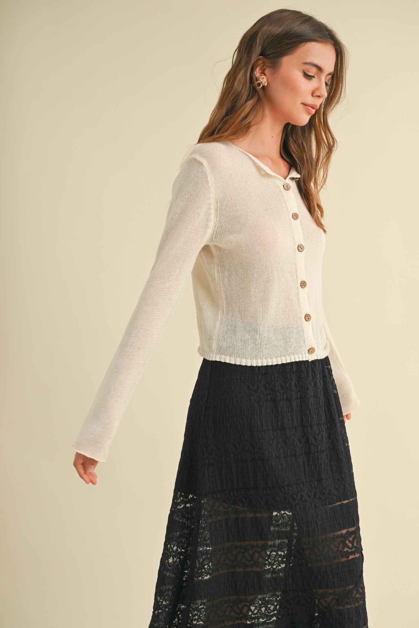 LYRIC - Light Weight Button Down Cardigan