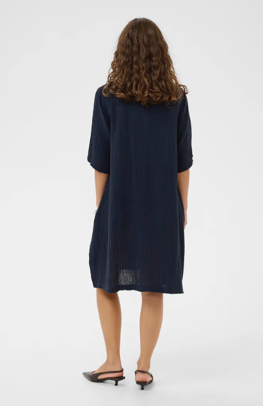 TALA COTTON DRESS IN NAVY