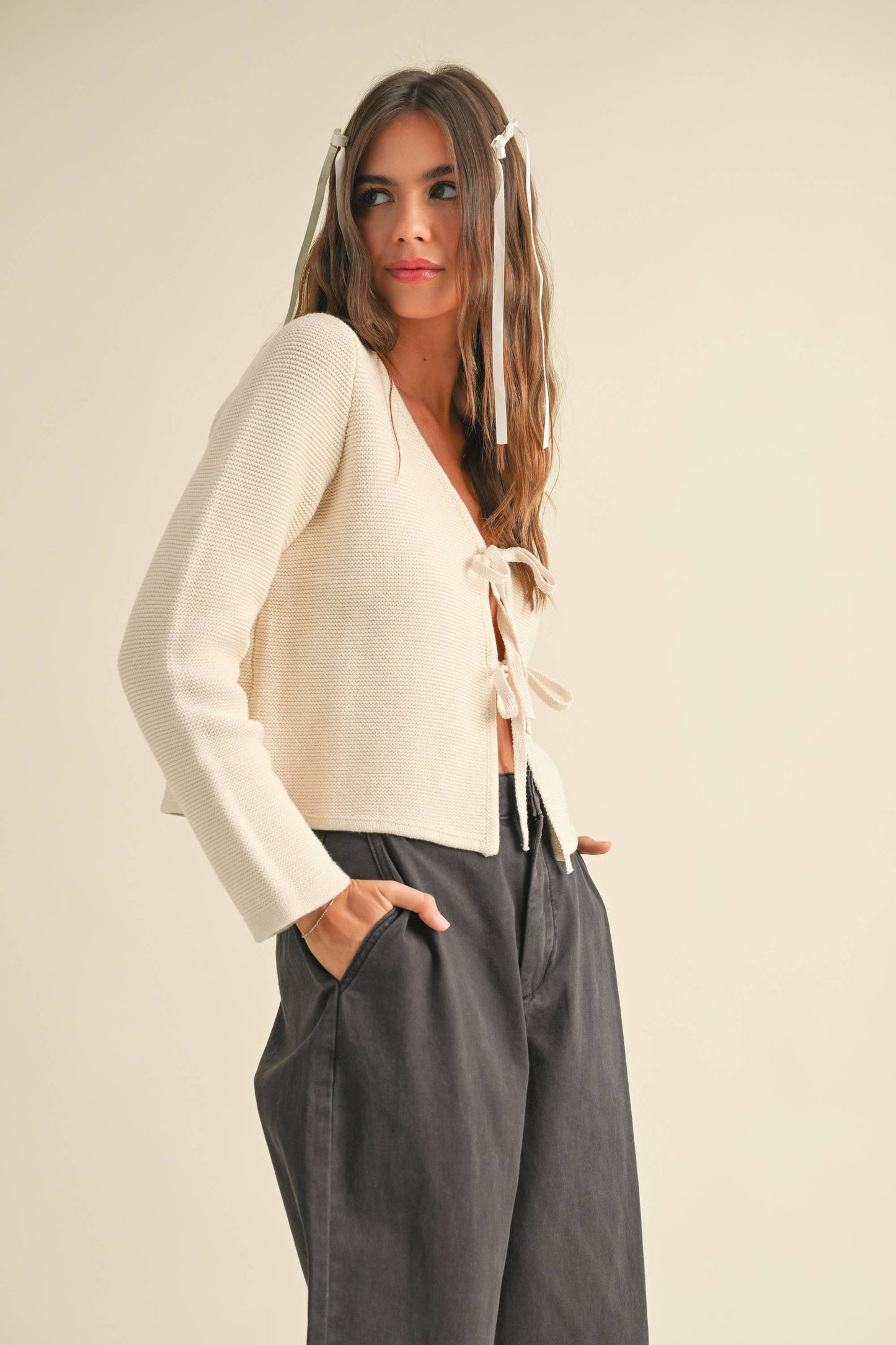 EZRA Tie Top Cardigan