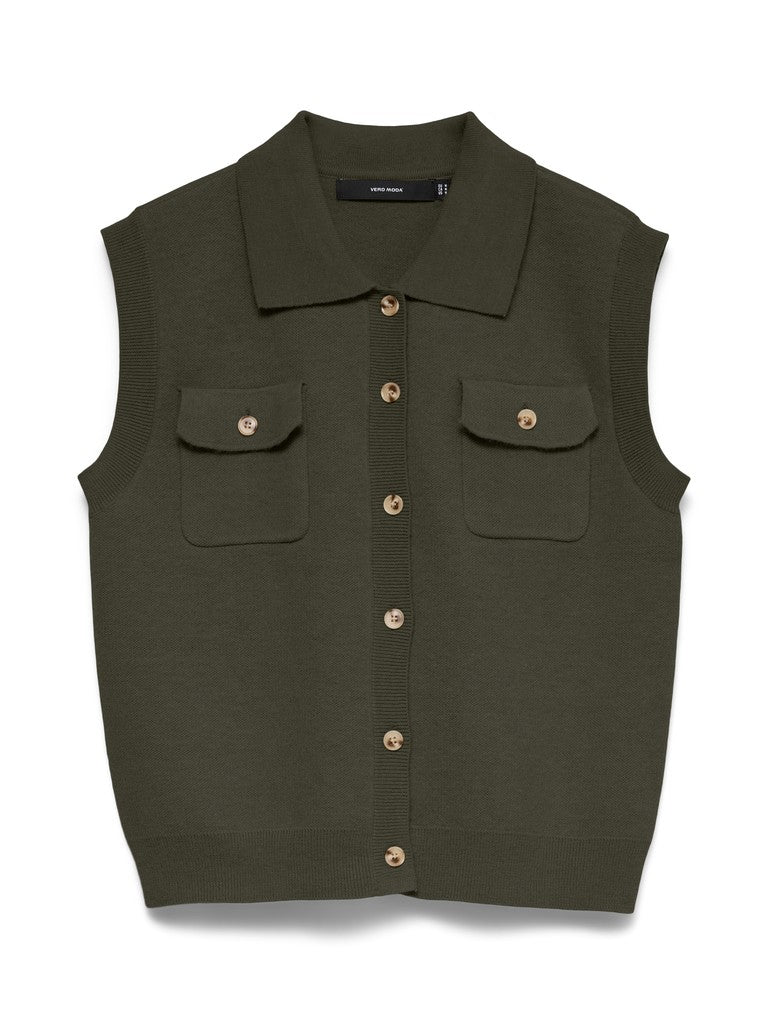 BRISA POLO VEST IN FOREST NIGHT
