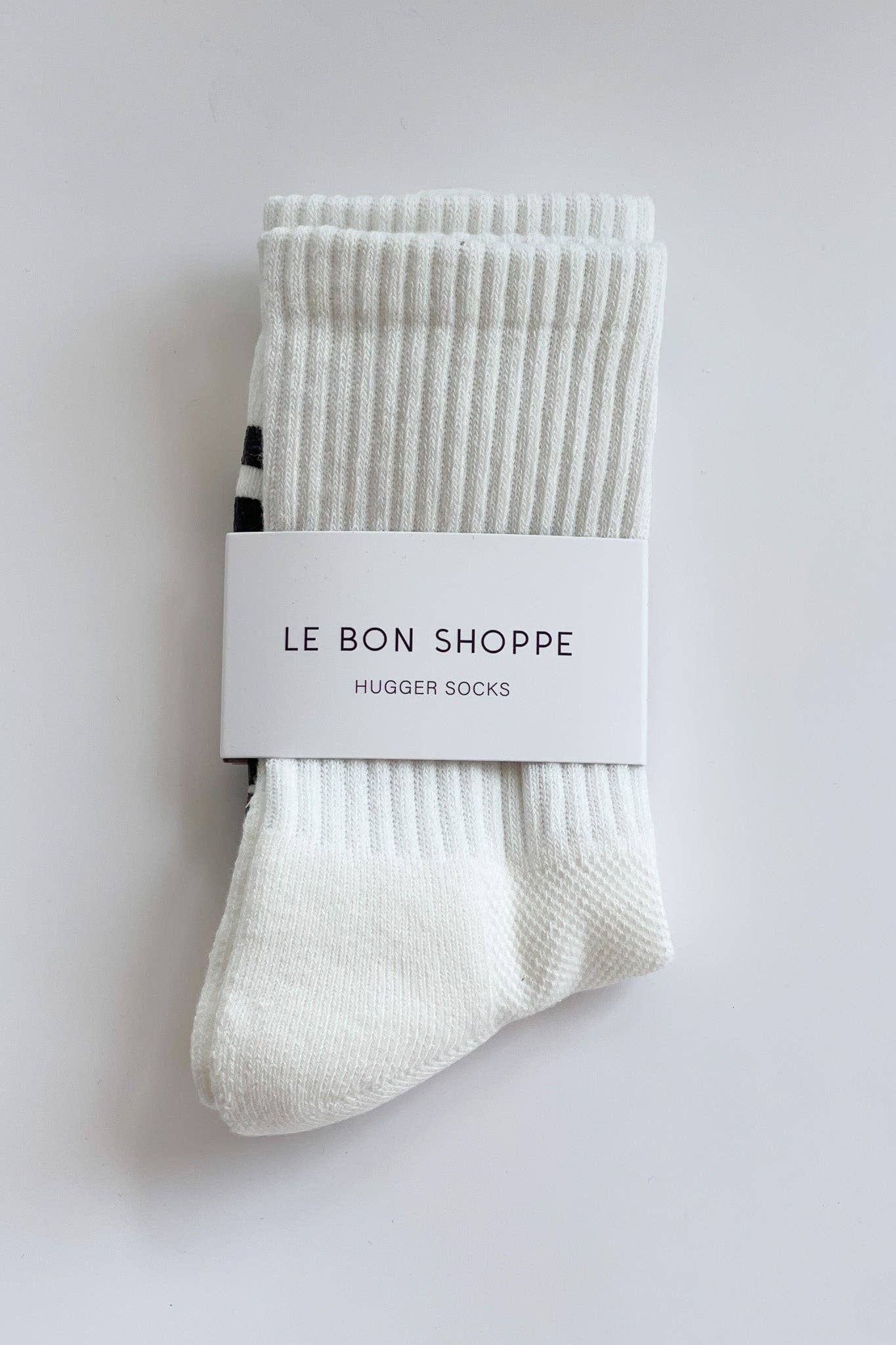 Hugger Socks  (wholesale): WHITE/ BLACK