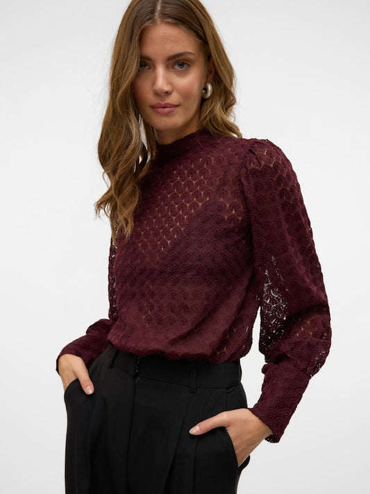 BECCA - High Neck Lace Top