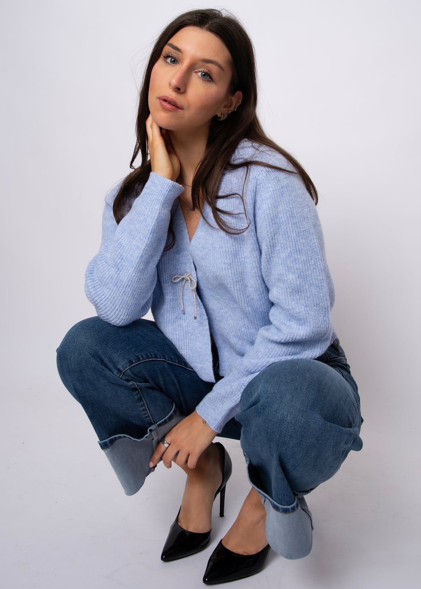 GHAIDA - Long Sleeve V-Neck Cardigan