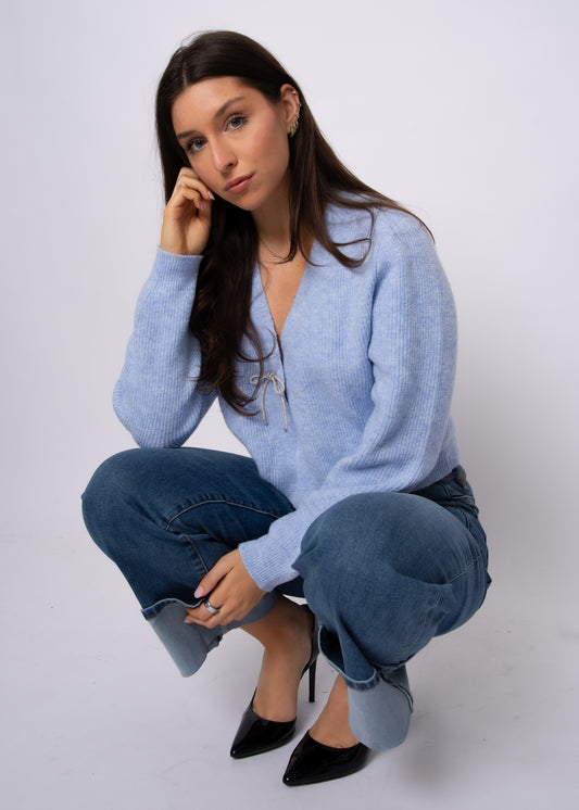 GHAIDA - Long Sleeve V-Neck Cardigan