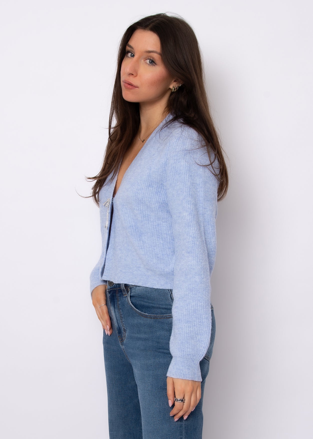 GHAIDA - Long Sleeve V-Neck Cardigan