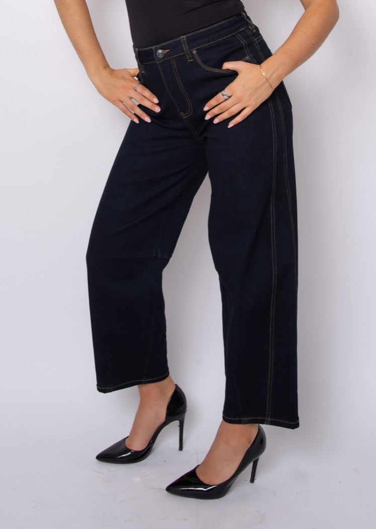 BARNI - Stretch Denim Barrel Pants