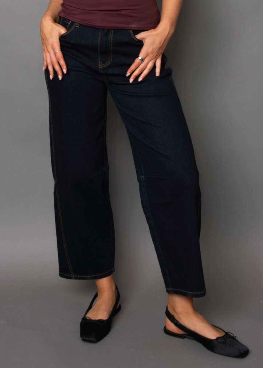BARNI - Stretch Denim Barrel Pants