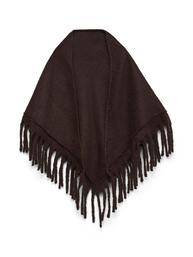 SIGRID FRINGE SHAWL IN CHOCOLATE TORTE