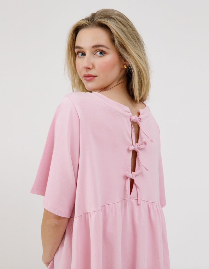 LUCY tired T-Shirt Dress with bows