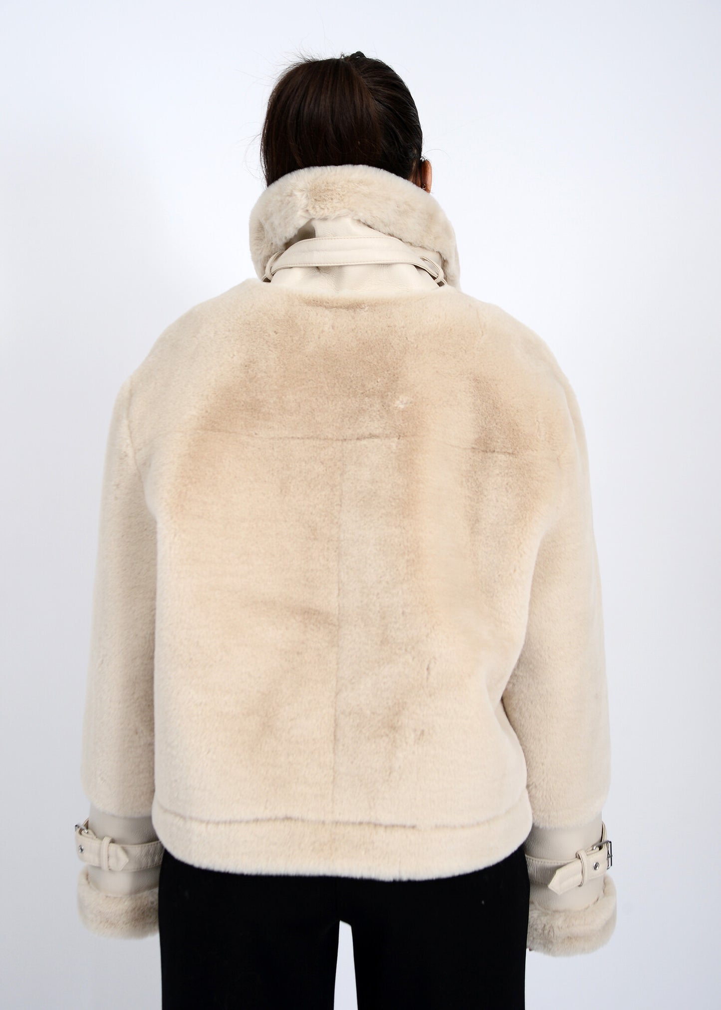 AYLAH - Mink Faux Fur Vegan Leather Jacket