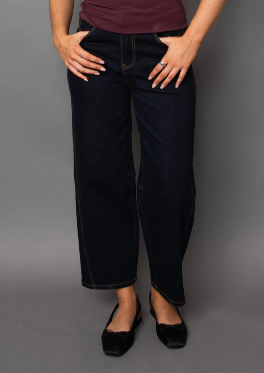 BARNI - Stretch Denim Barrel Pants