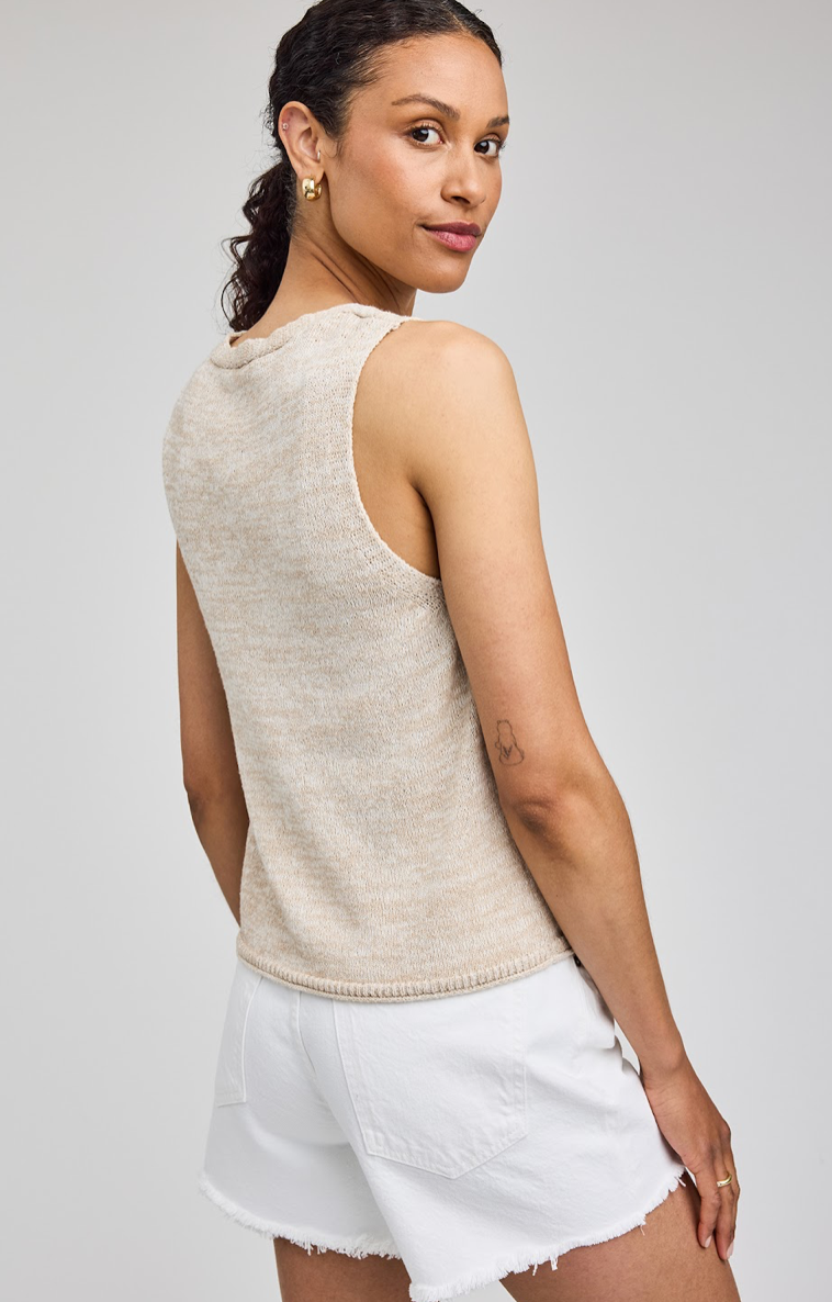 REBEL KNIT TANK IN LINEN