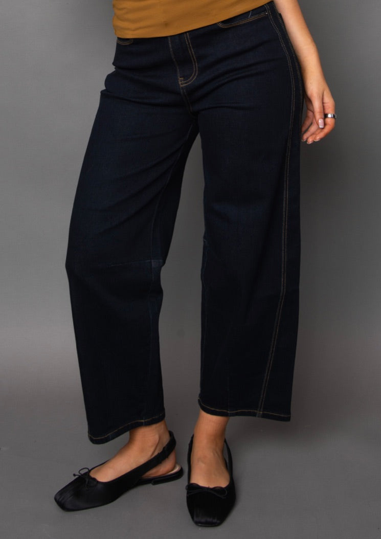 BARNI - Stretch Denim Barrel Pants