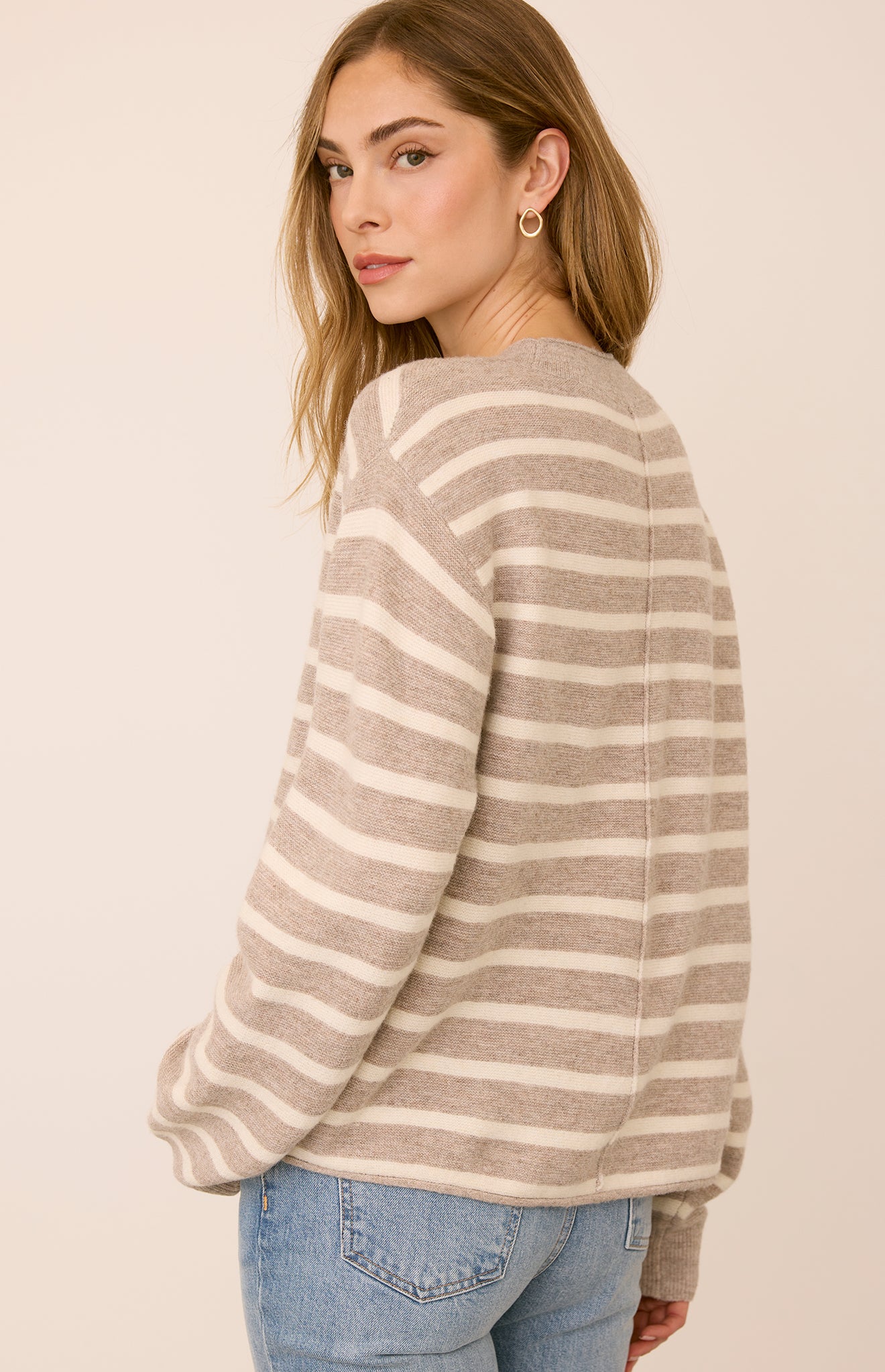 WANDA PULLOVER - LATTE STRIPE