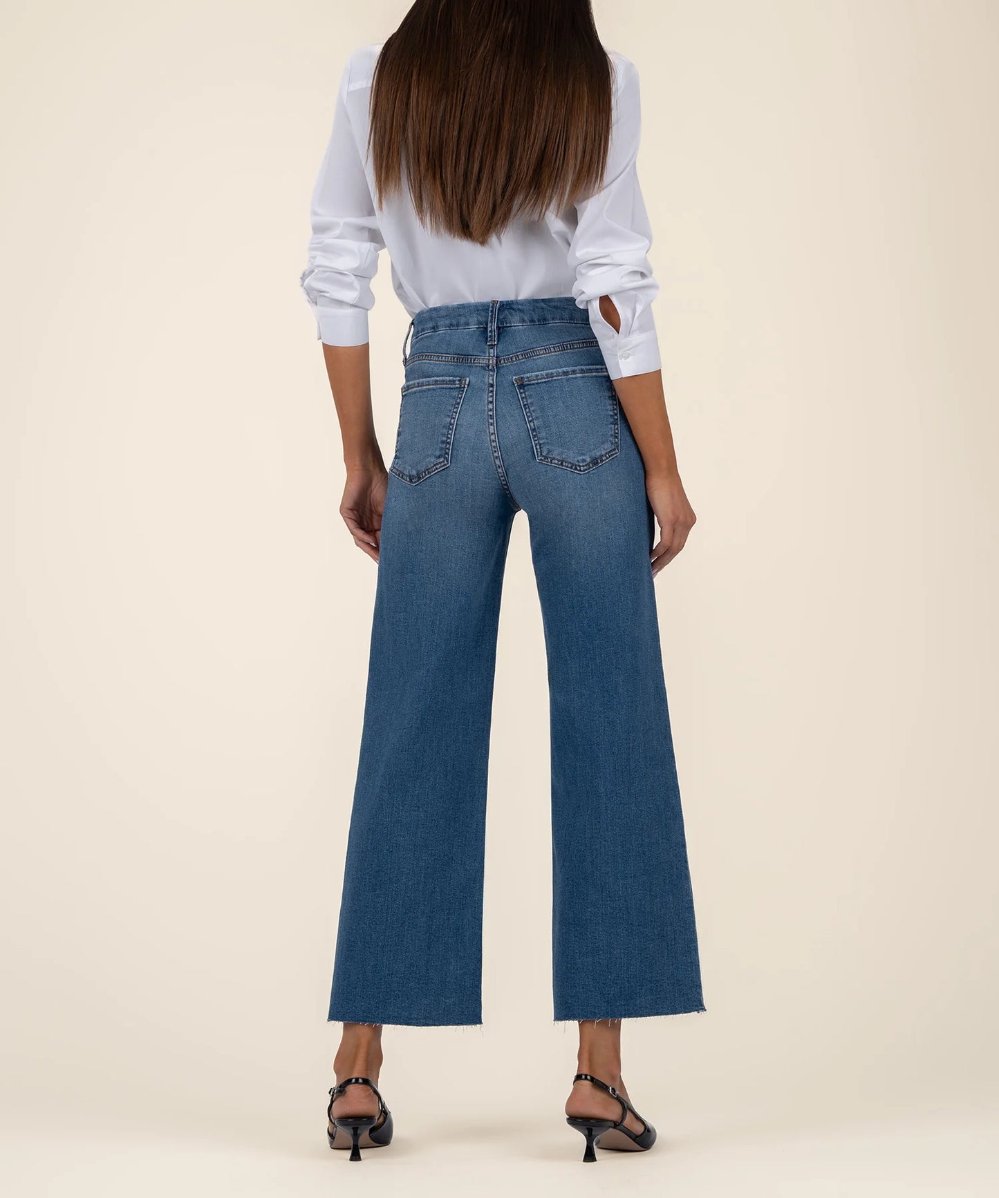 MEG - High Rise Fab Ab Wide Leg Raw Hem