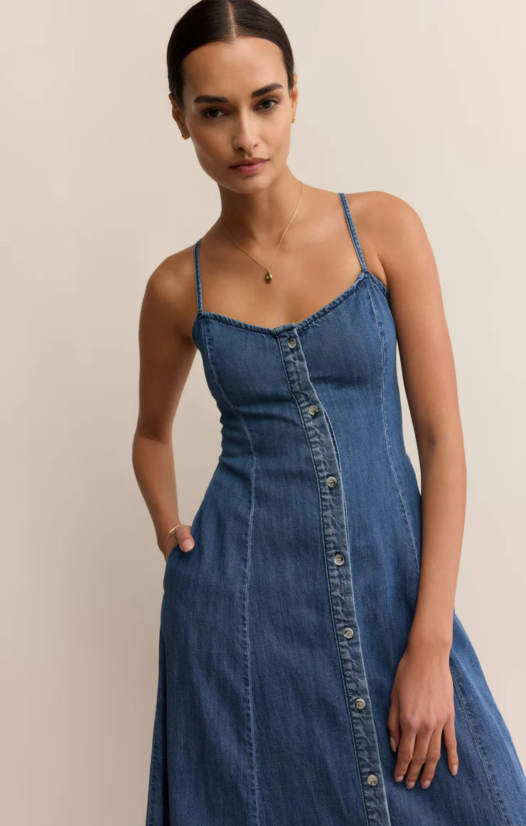 ANGEL EYES - Denim Midi Dress