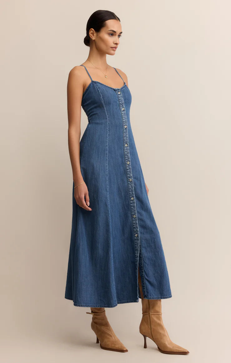 ANGEL EYES - Denim Midi Dress