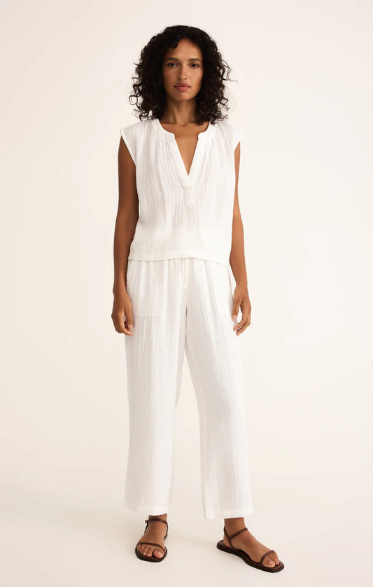 PLAZA - Airy Gauze Ankle Pant