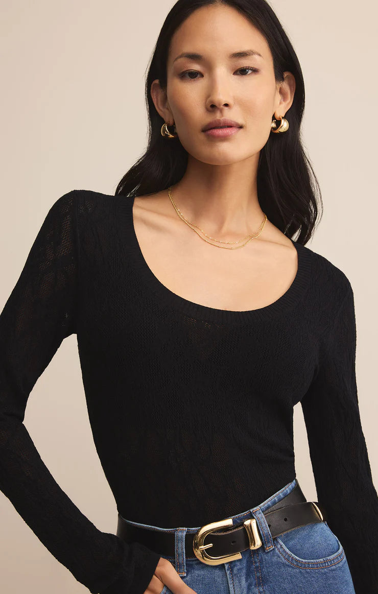 TIBI - Scoop Mesh Top