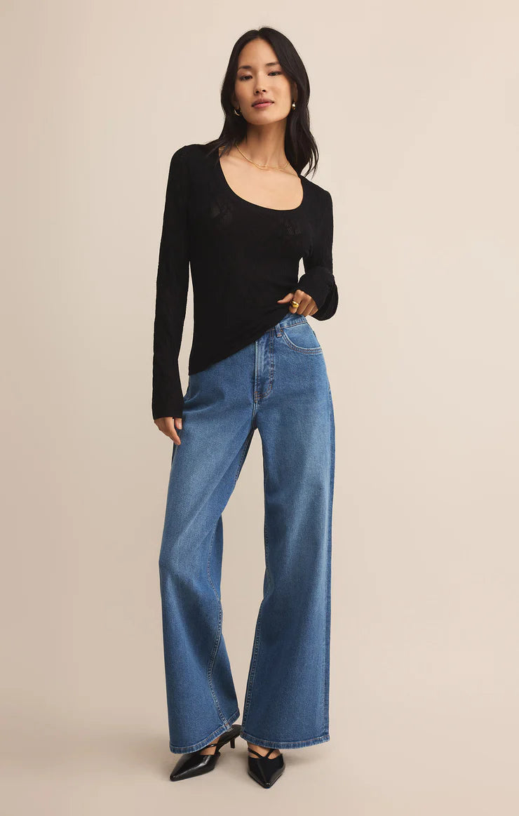 TIBI - Scoop Mesh Top