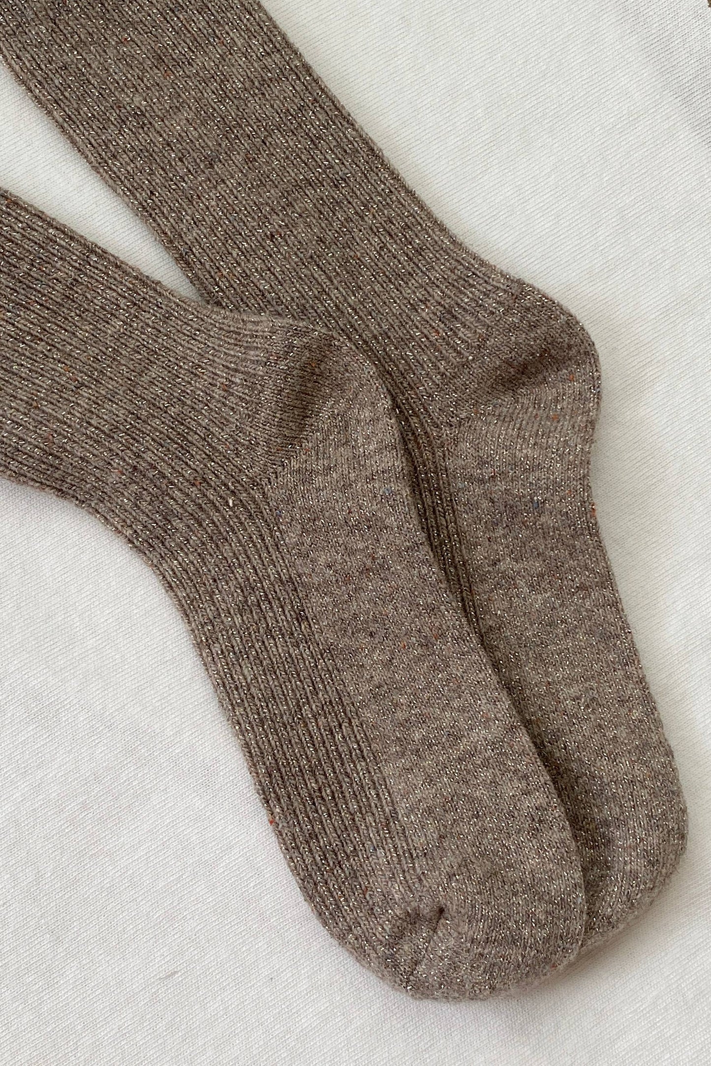 Winter Sparkle Socks: Nutmeg