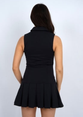 BELLE Polo Collared Pleated Dress