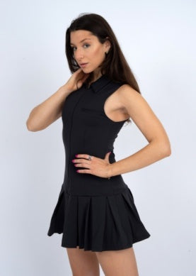 BELLE Polo Collared Pleated Dress
