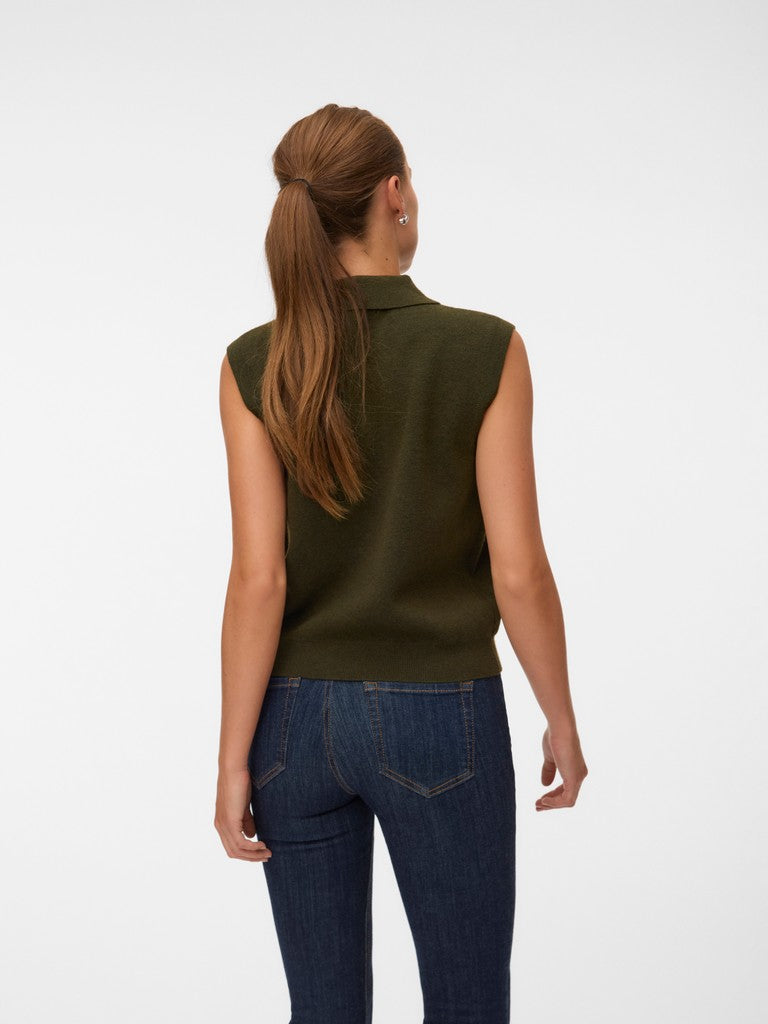 BRISA POLO VEST IN FOREST NIGHT