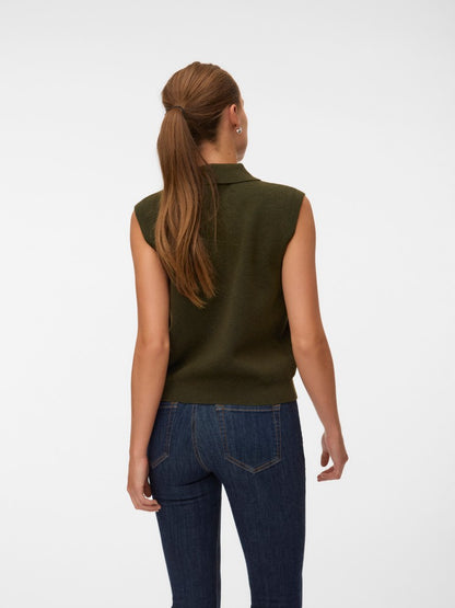 BRISA POLO VEST IN FOREST NIGHT