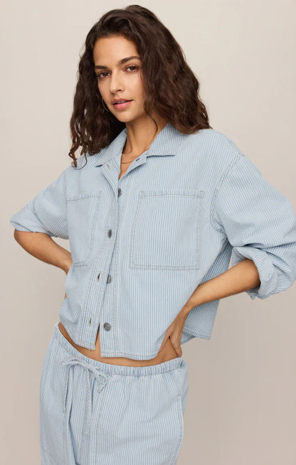 ERIN SOFT DENIM RAILROAD JACKET