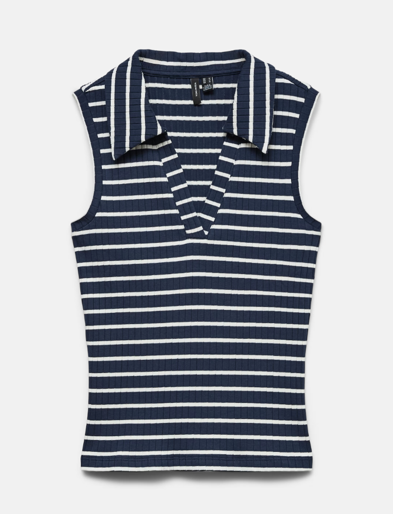 SEA COLLARD TANK TOP IN NAVY