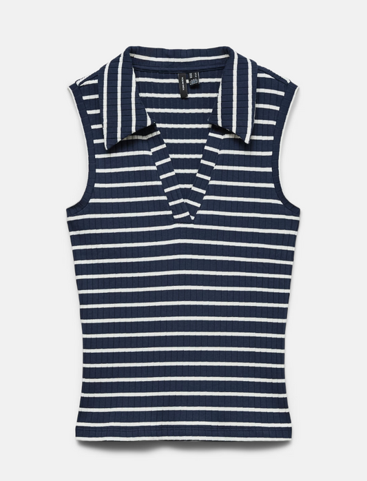 SEA COLLARD TANK TOP IN NAVY