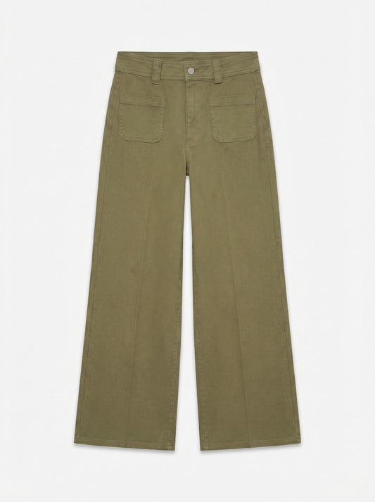 TULLE WIDE JEANS IN ALOE