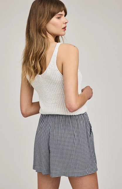 QUINN SHORT IN NAVY GINGHAM