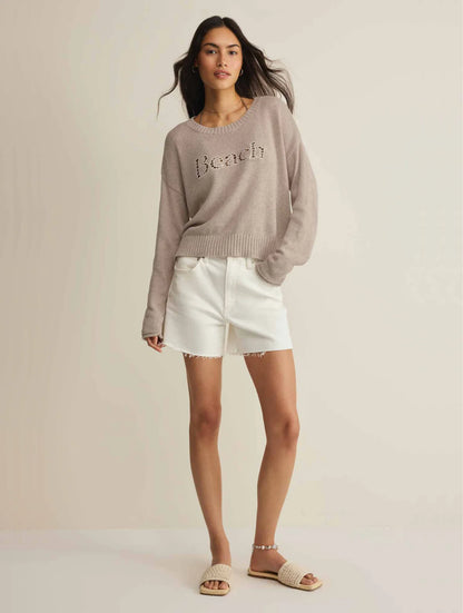 BEACH EMBROIDERED SWEATER