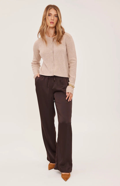 CASSANDRA SATIN PANT IN ESPRESSO