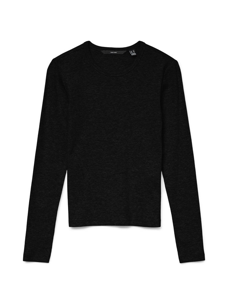 CHLOE RIBBED LONGSLEEVE IN BLACK