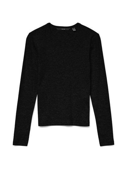 CHLOE RIBBED LONGSLEEVE IN BLACK