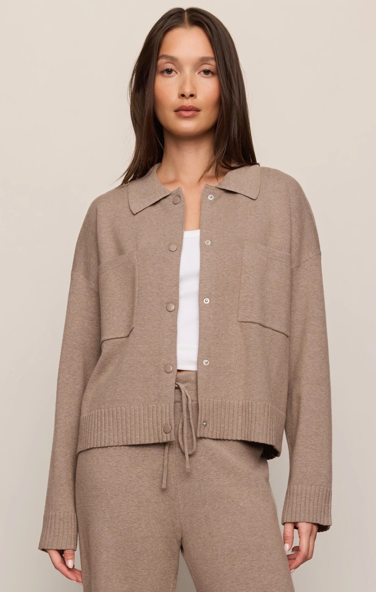 SLOWDOWN SWEATER JACKET IN HEATHER ASH