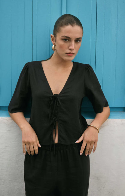 LA BELLE - Linen Tie Top