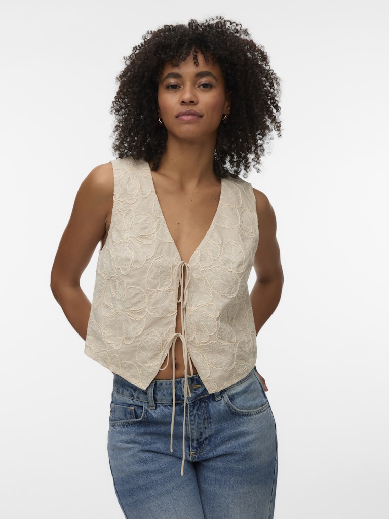 MILLIA EMBROIDERY TIE VEST