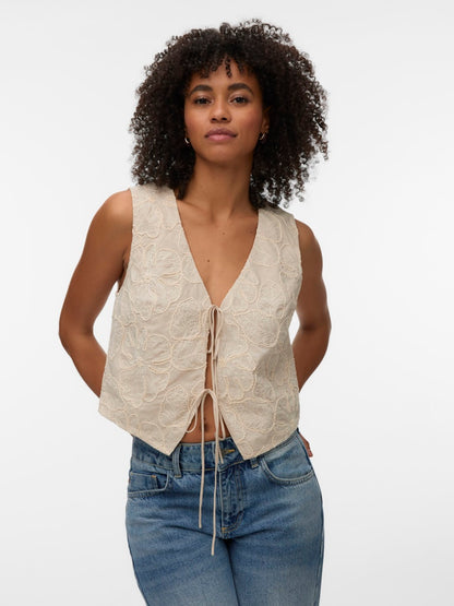 MILLIA EMBROIDERY TIE VEST
