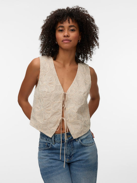 MILLIA EMBROIDERY TIE VEST
