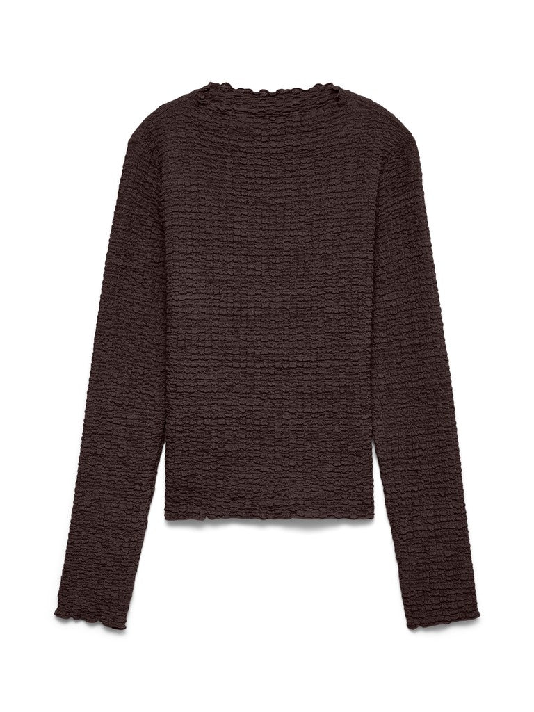ZIA FUNNEL NECK TOP IN CHOCOLATE TOTRE