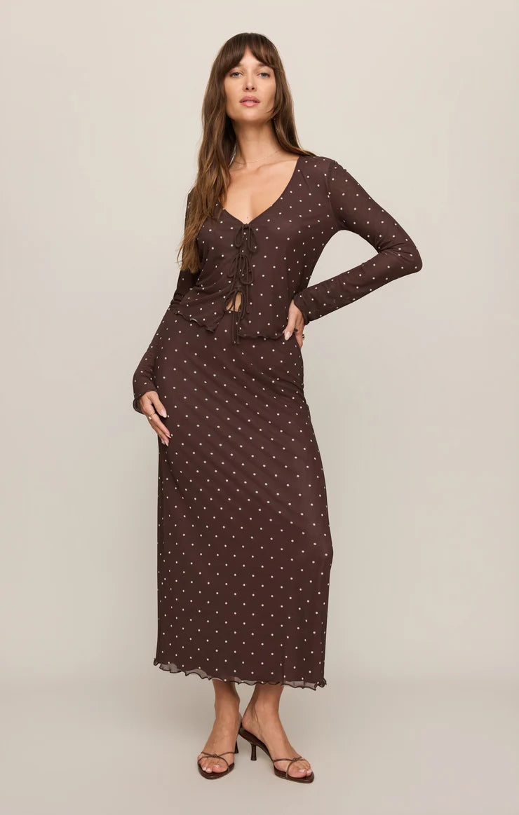 AMARA POLKA DOT MESH TOP