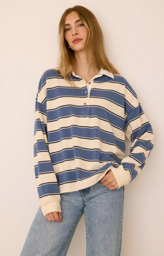 BRITT SHIRT IN COASTAL STRIPE